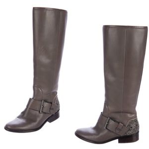Brian Atwood Grey Crystal Embellished Boots